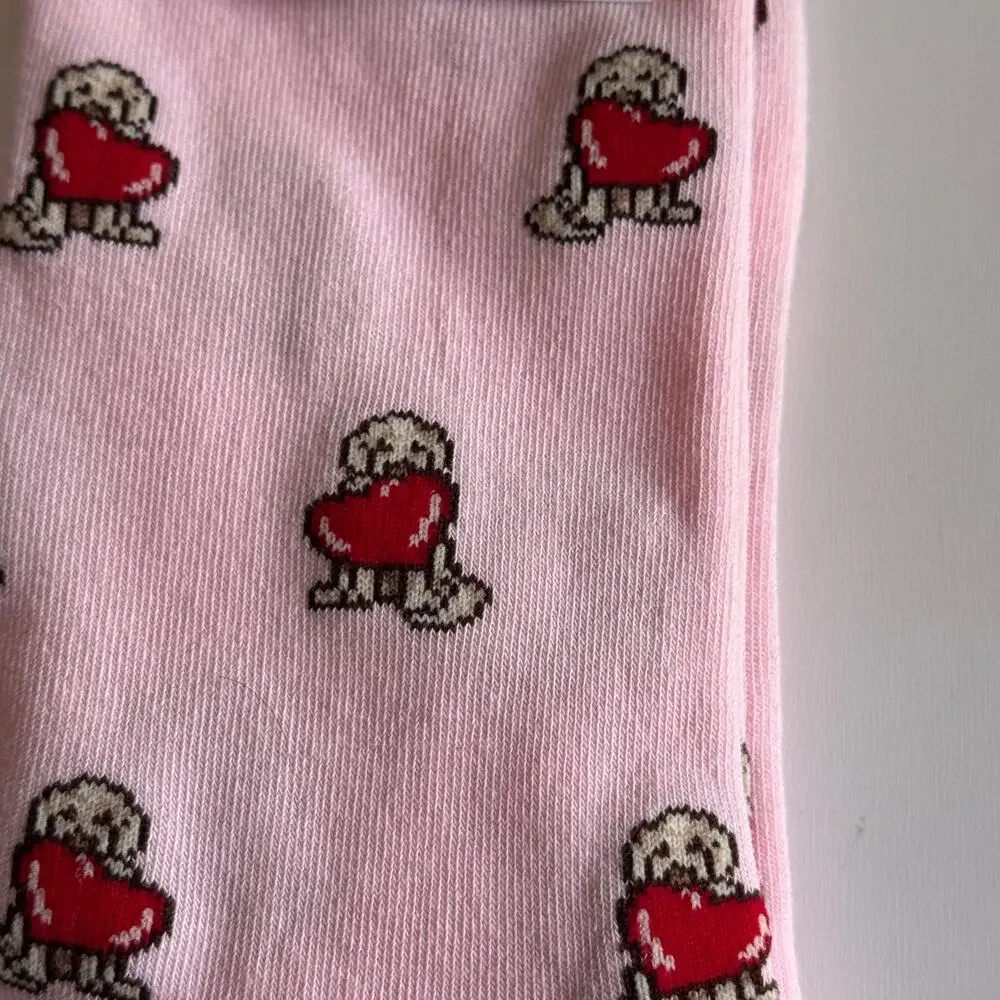 J.Crew Women's Puppy  Hearts Crew Style Socks NWT